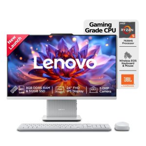 Lenovo Ideacentre AIO AMD Ryzen 5 7535HS 23.8" FHD IPS All-in-One Desktop